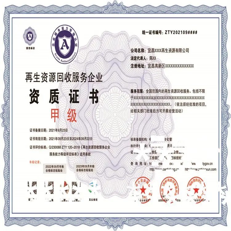 再生资源回收服务企业资质 能够促进企业信息化